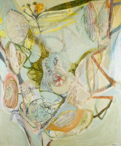 Hedgerow, 2024 - Large Abstract Acrylic on Canvas Painting with Yellow and Blue