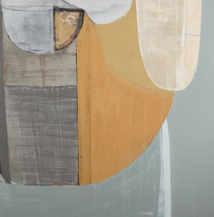 Ingrained Island, 1993 - Large Abstract Oil Painting with Grey and Yellow im Angebot 3