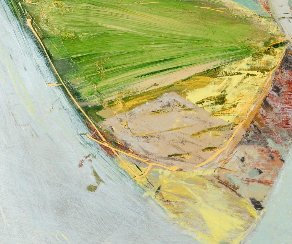 Middlebere Channel, 2024 - Horizontal Abstract Acrylic Painting with Green For Sale 3