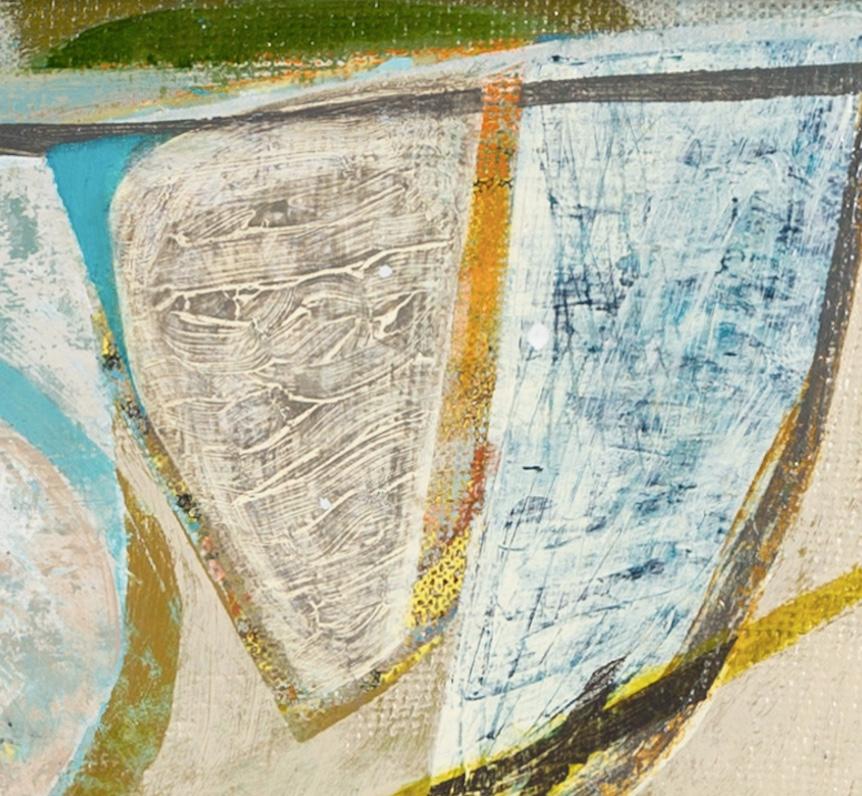 Shipstal Shore, Arne - Pittura acrilica astratta orizzontale blu con collage in vendita 1
