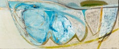 Shipstal Shore, Arne - Pittura acrilica astratta orizzontale blu con collage