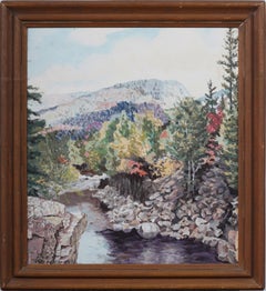 Vintage American Impressionist Landscape Signed Giltwood Framed Oil Painting