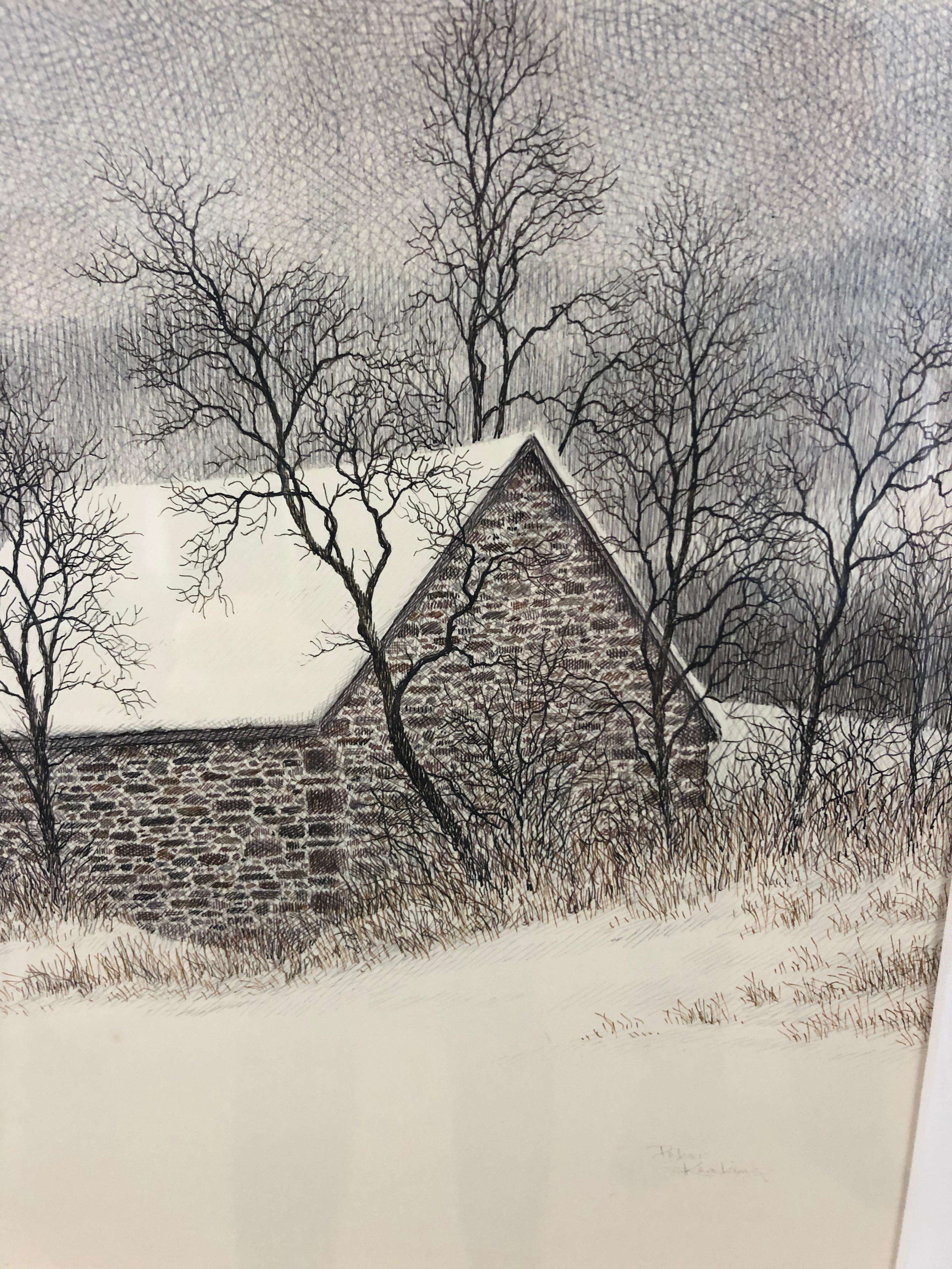 American Peter Keating Wintry Original on Paper