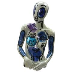 Peter Keil Abstrakt-expressionistische bemalte Paillettenpuppe