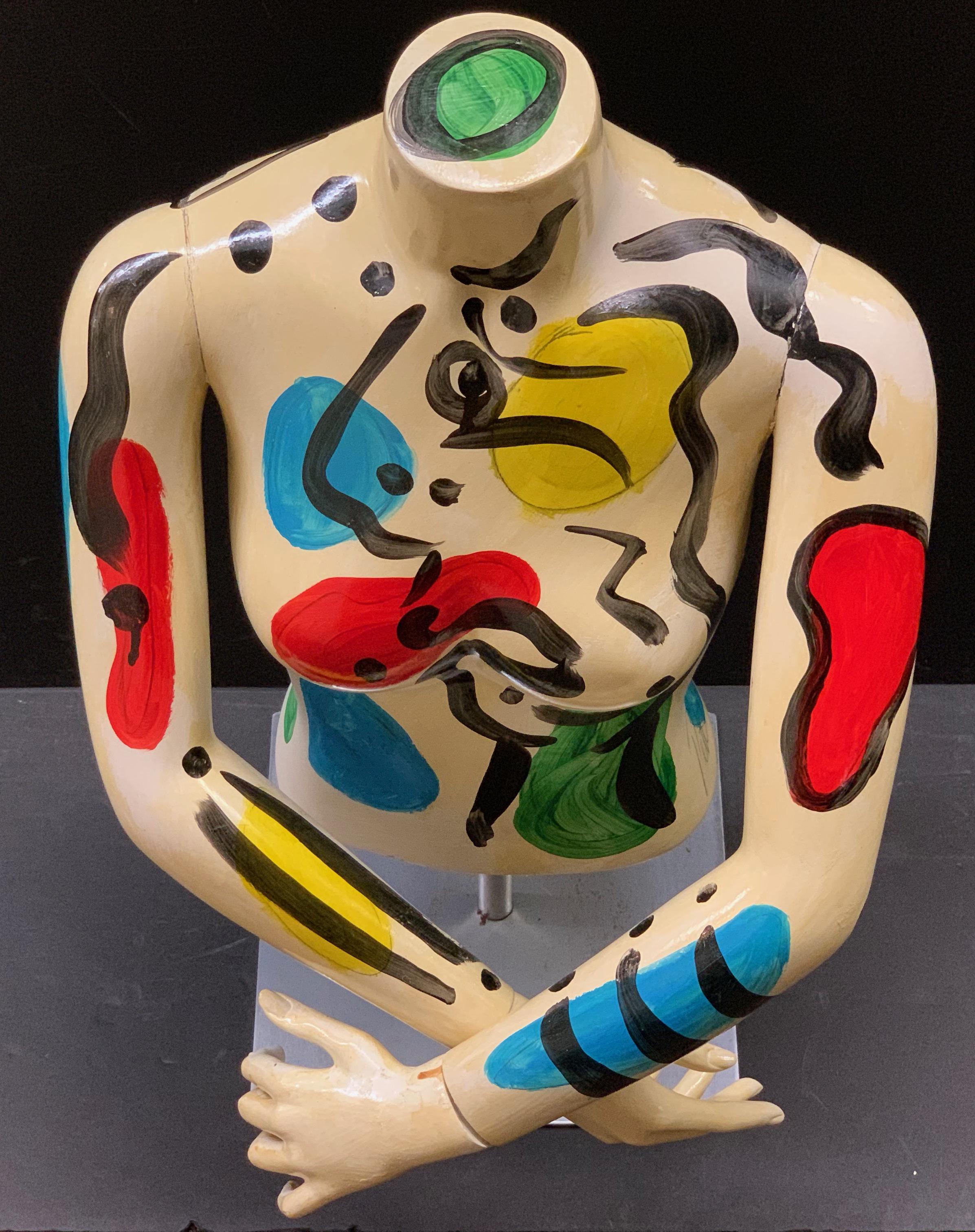 Peter Keil Abstract Expressionist Painted Mannequin Torso For Sale 3