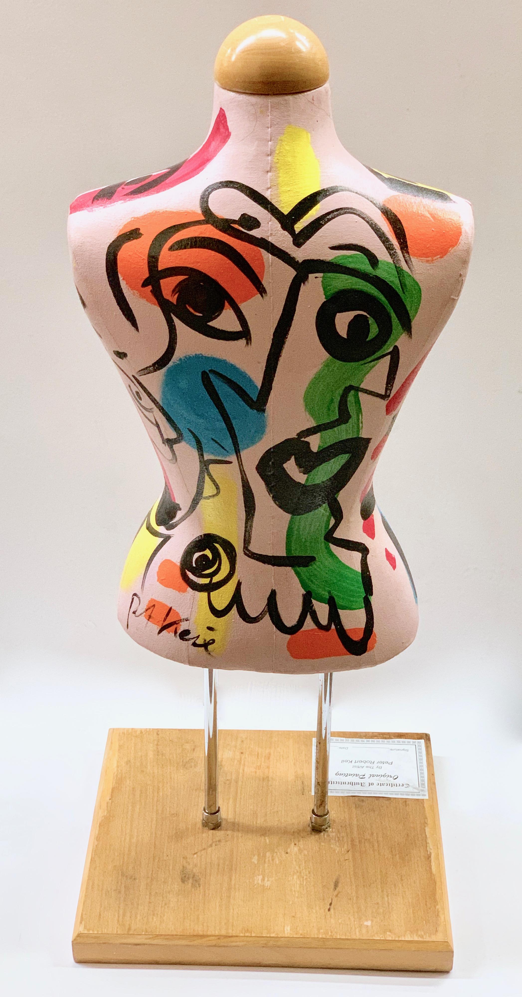 Peter Keil Abstract Expressionist Painted Mannequin Torso in Canvas In Good Condition In New York, NY