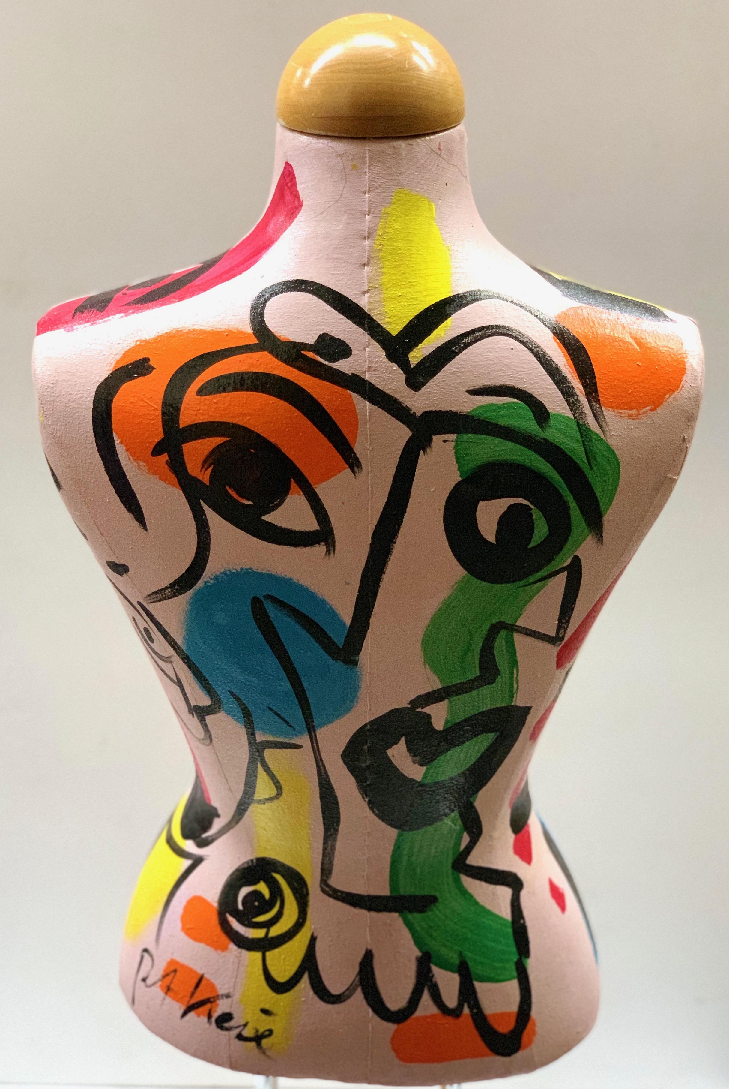 Late 20th Century Peter Keil Abstract Expressionist Painted Mannequin Torso in Canvas