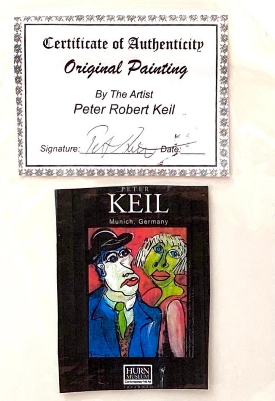 20th Century Peter Keil Abstract Painting, Framed For Sale