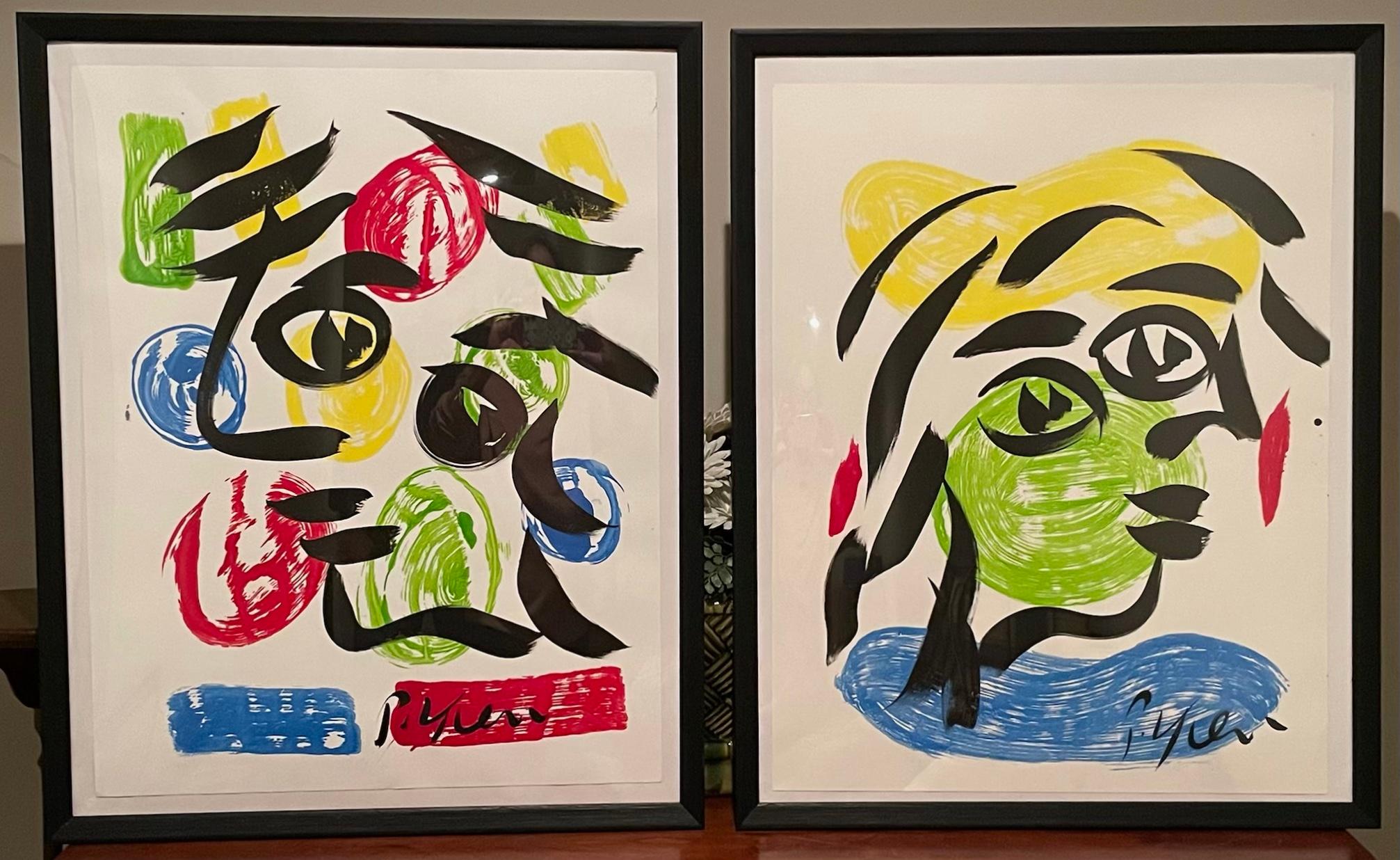 Peter Keil Abstract Portraits, A Pair For Sale 1