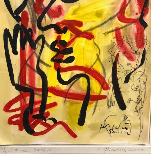 Peter Keil Dreaming Woman Abstract Expressionist Oil Painting