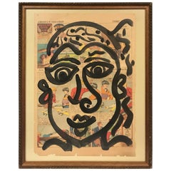 Peter Keil Expressionist Acrylic Portrait 'Me In New York'