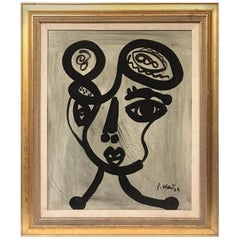 Peter Keil Expressionist Oil on Canvas Portrait 'Lover Boy'