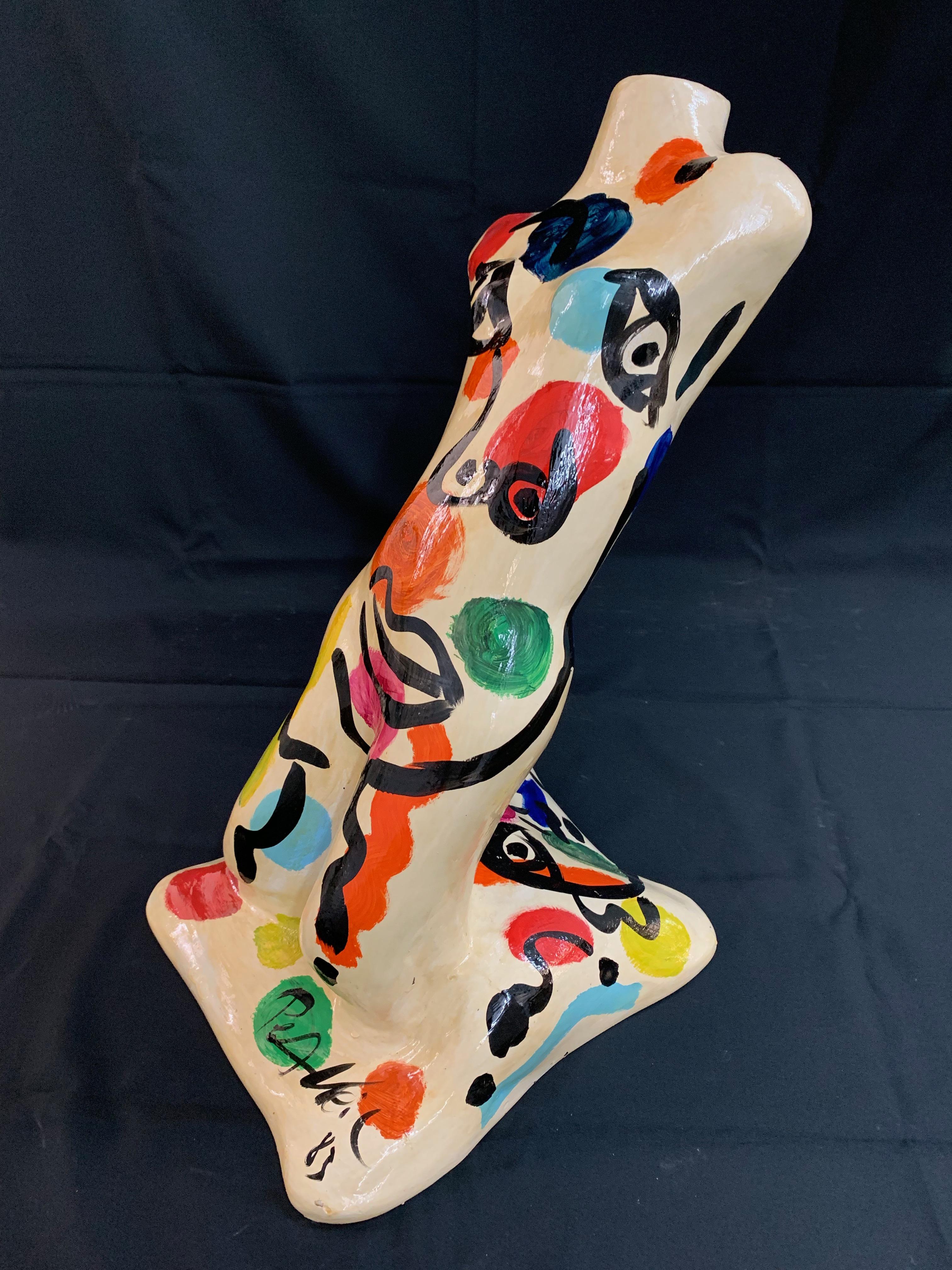 Peter Keil Expressionist Painted Fiberglass Sculpture In Good Condition For Sale In New York, NY
