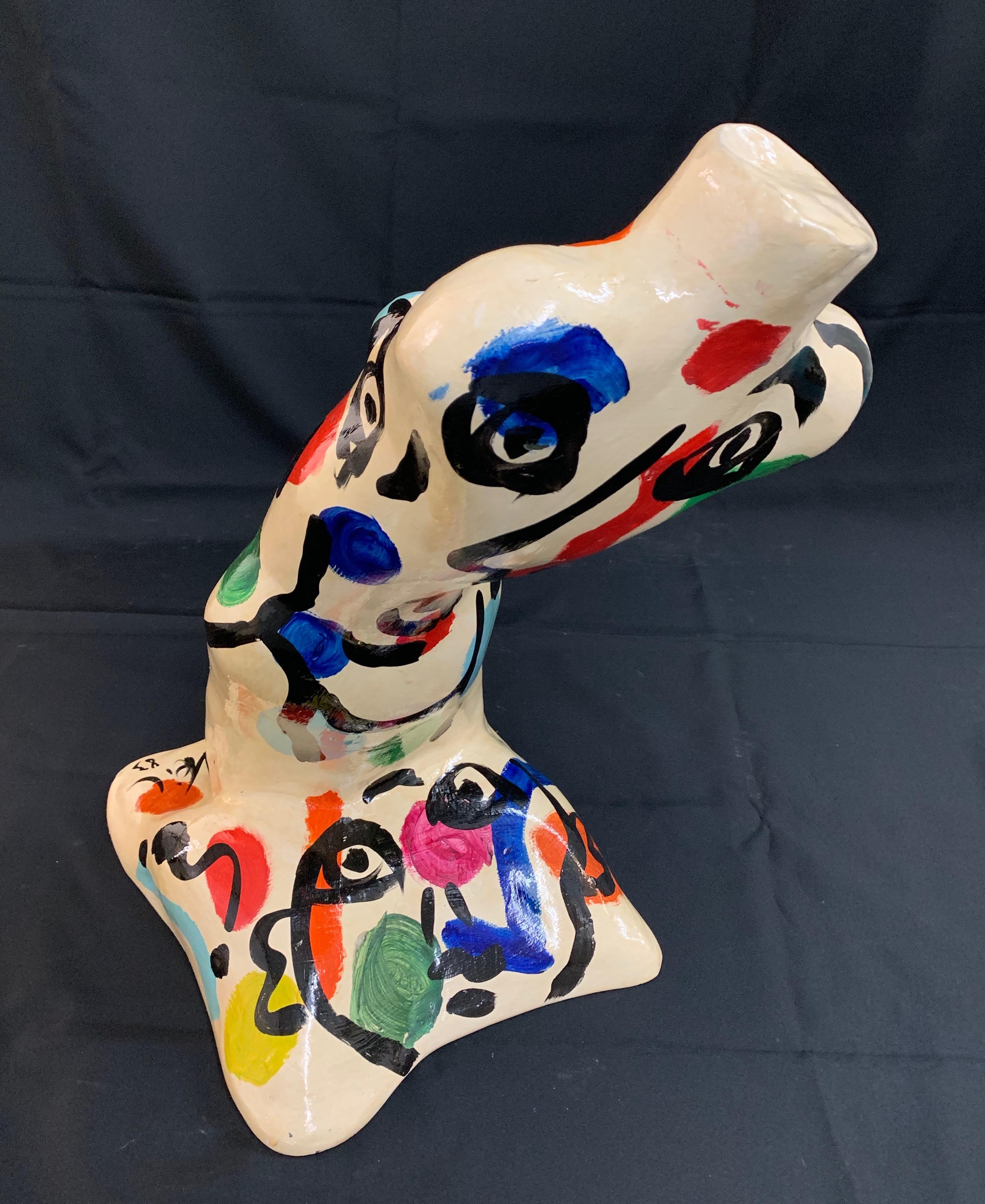 Late 20th Century Peter Keil Expressionist Painted Fiberglass Sculpture For Sale