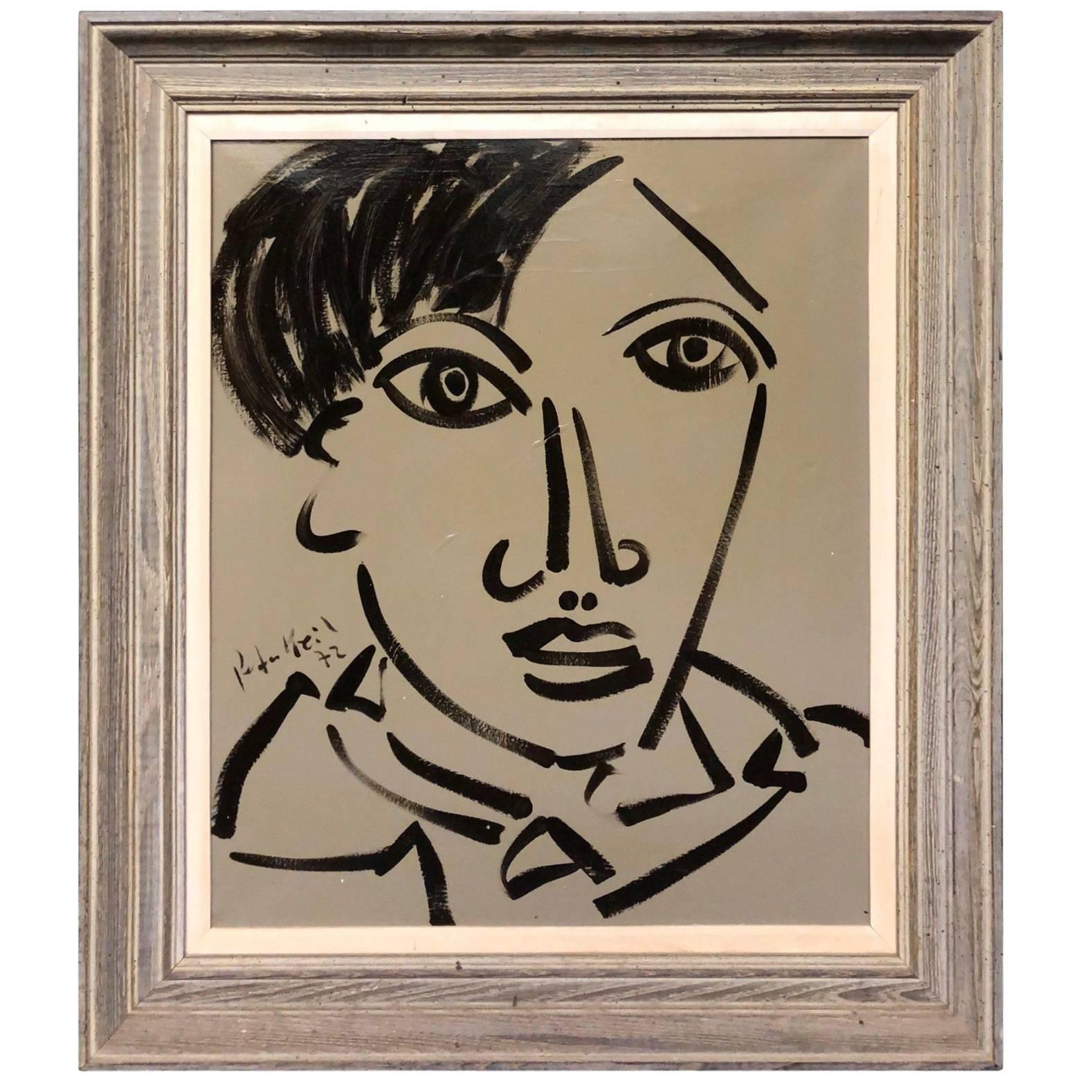 Peter Keil Expressionist Portrait Oil Painting of Pablo Picasso