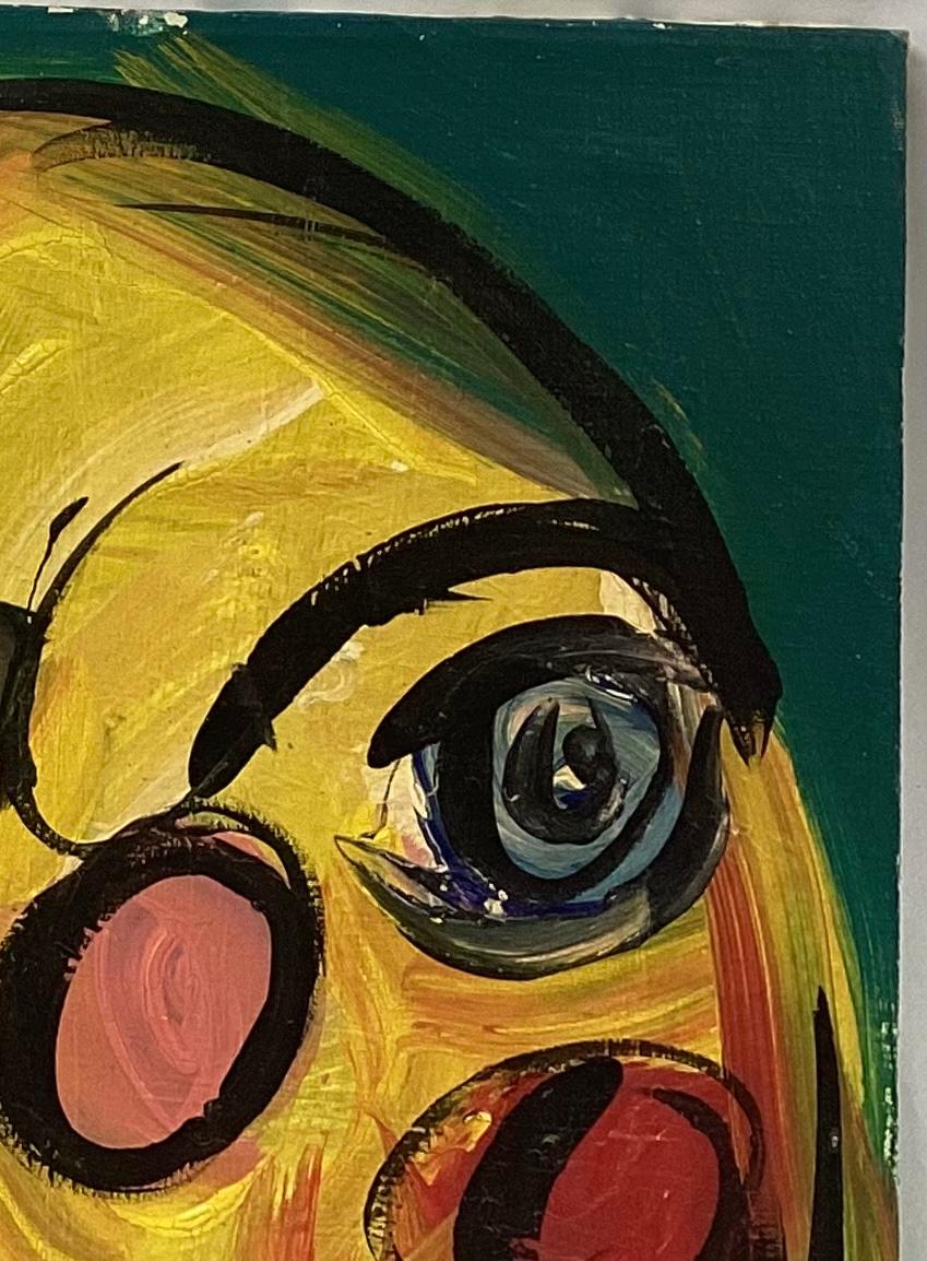 Das Gemälde in Öl auf Leinwand wurde von dem deutsch/amerikanischen Künstler Peter Keil (geb. 1942) gemalt. Original expressionistisches Porträt des Clowns. Das Gemälde ist auf der Rückseite signiert und datiert (Der Clown, P, Keil, Berlin, '72).
