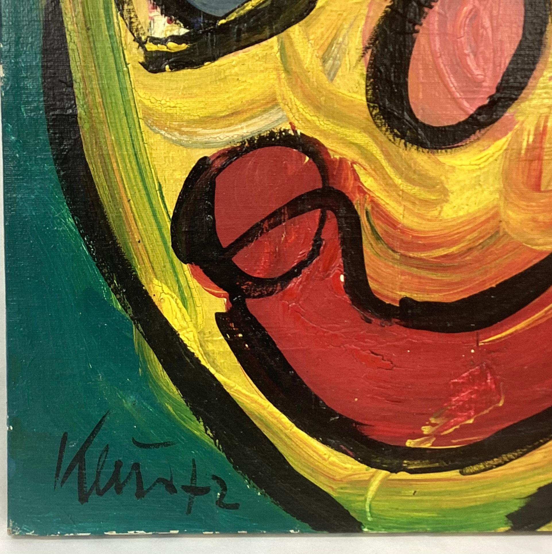 Öl auf Leinwand, „Der Clown“, Gemälde von Peter Keil (Moderne der Mitte des Jahrhunderts) im Angebot