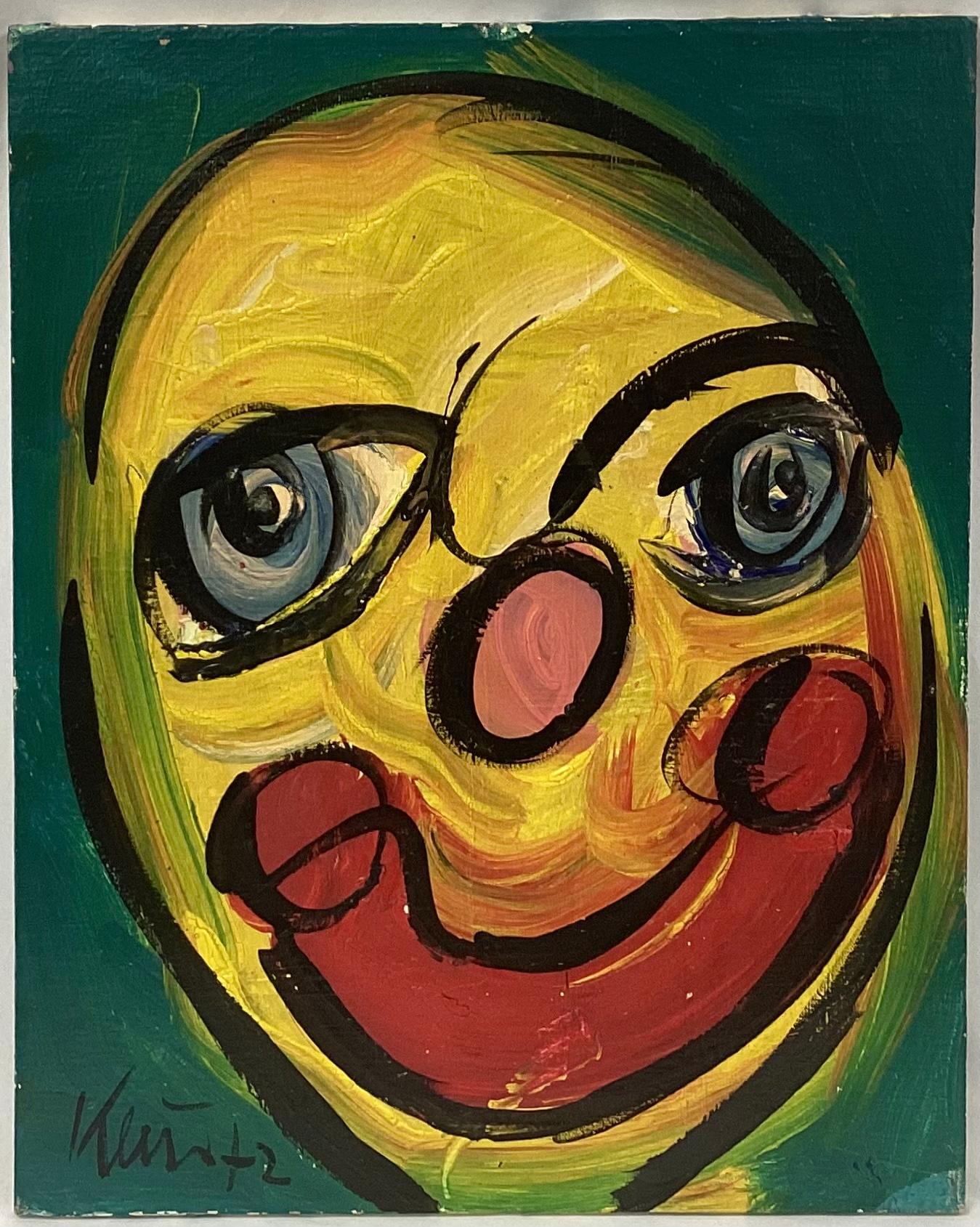 Peter Keil Oil On Canvas, 'The Clown' Painting In Good Condition For Sale In Bradenton, FL