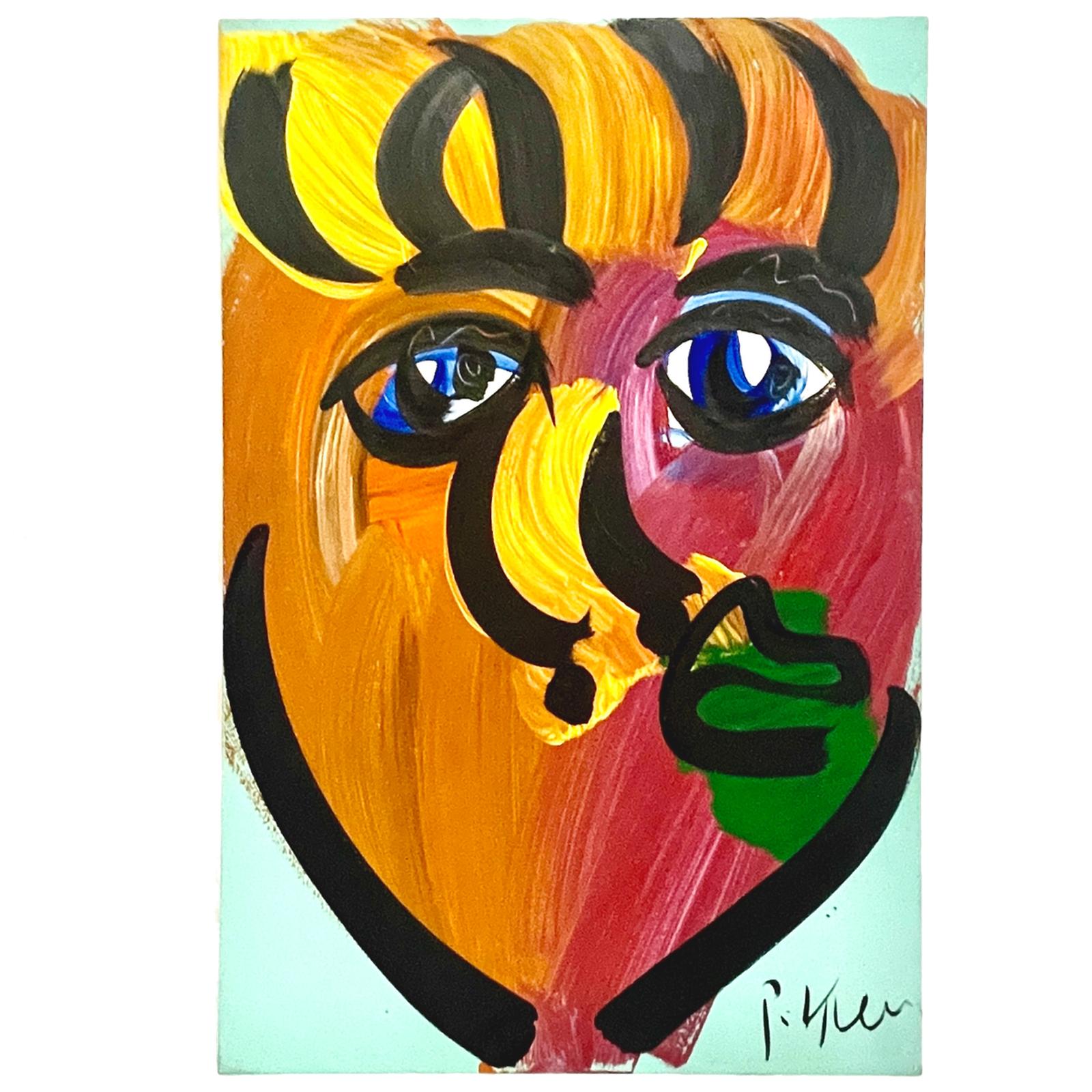 Peinture de portrait colorée sur panneau de Peter Keil