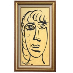 Stunning Gold Framed Portrait Painting on Canvas 'Berlin' with COA