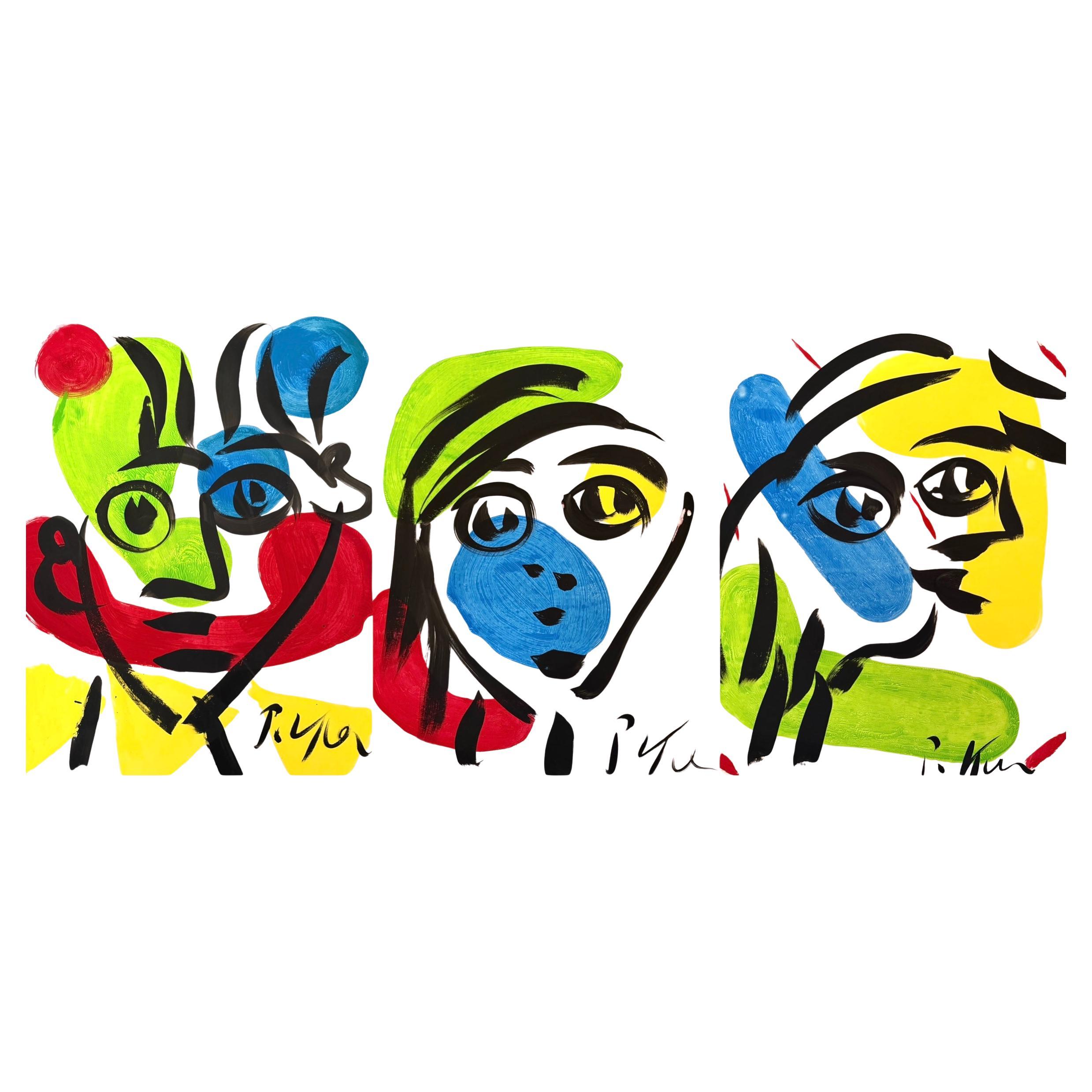 Peter Keil Paintings, Unframed, Set of Three en vente