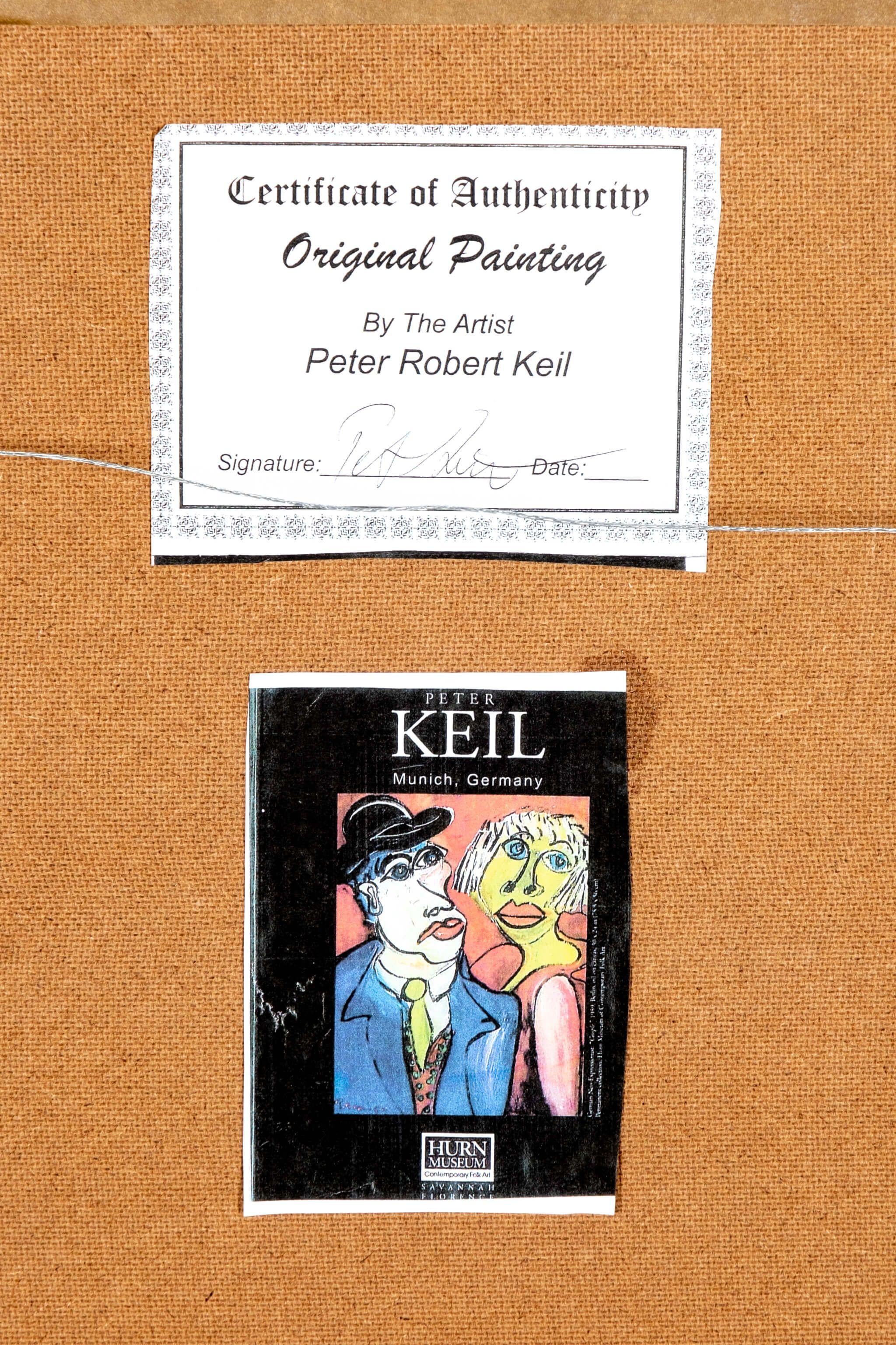 Porträt von Peter Keil, rustikaler Holzrahmen von Peter Robert Keil (Deutsch) im Angebot