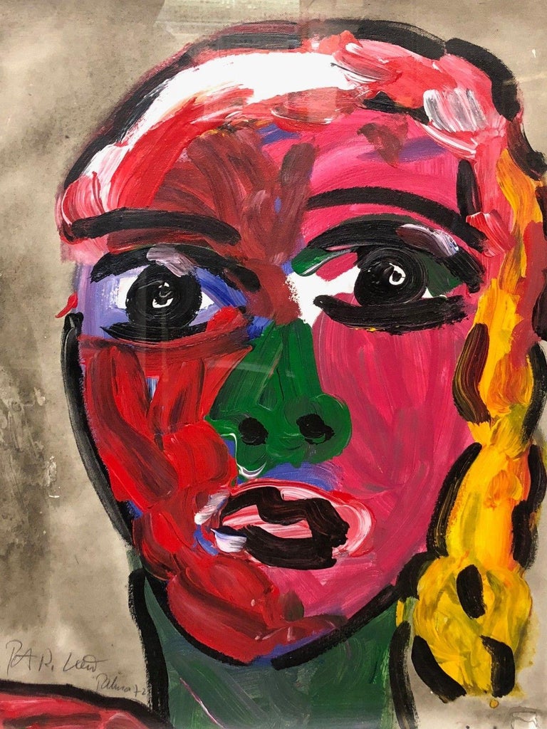 Peter Keil Self Portrait Abstract Expressionist Oil Painting For