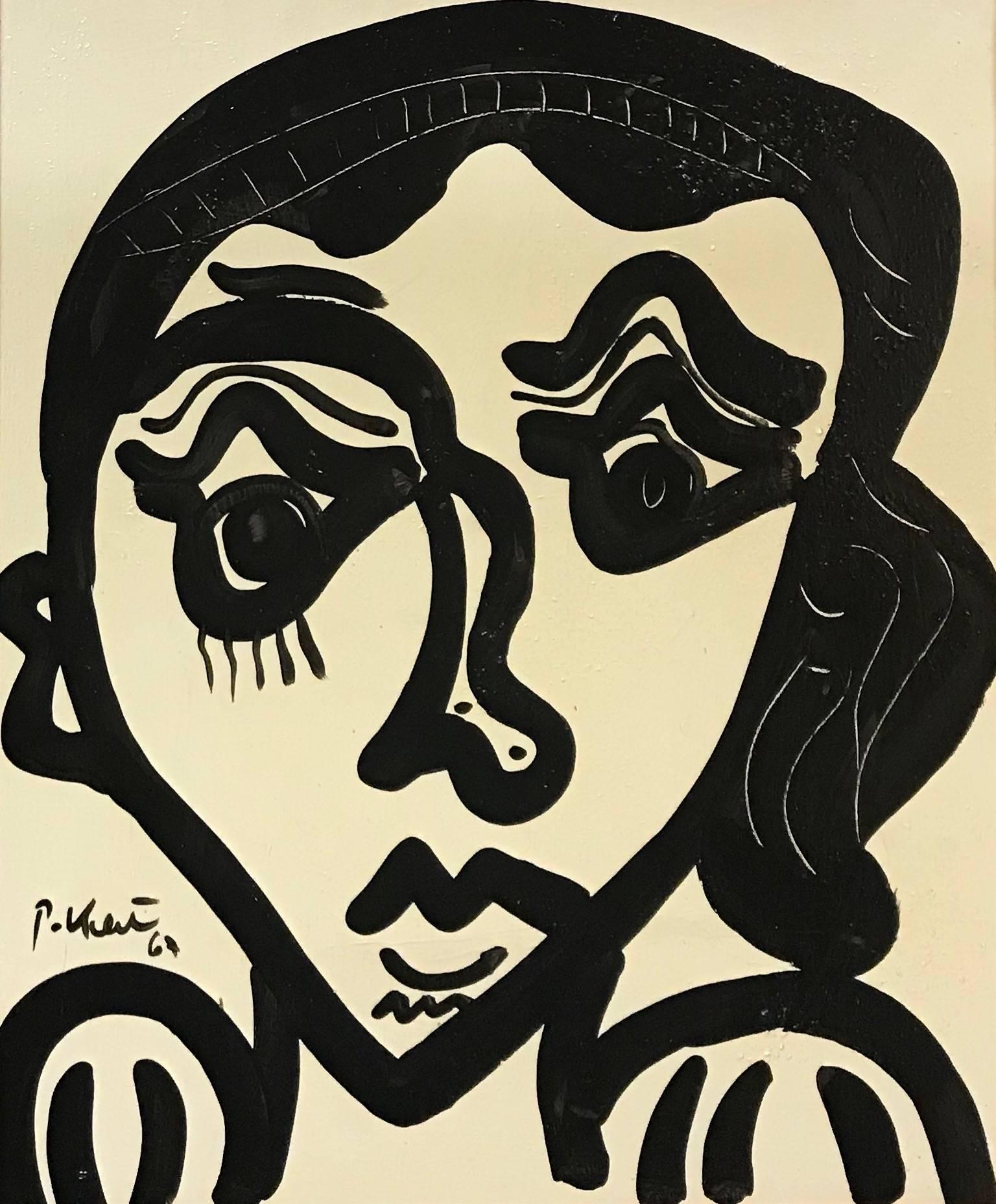 Signiertes expressionistisches Ölgemälde „Lady from New York“, Peter Keil im Angebot 3