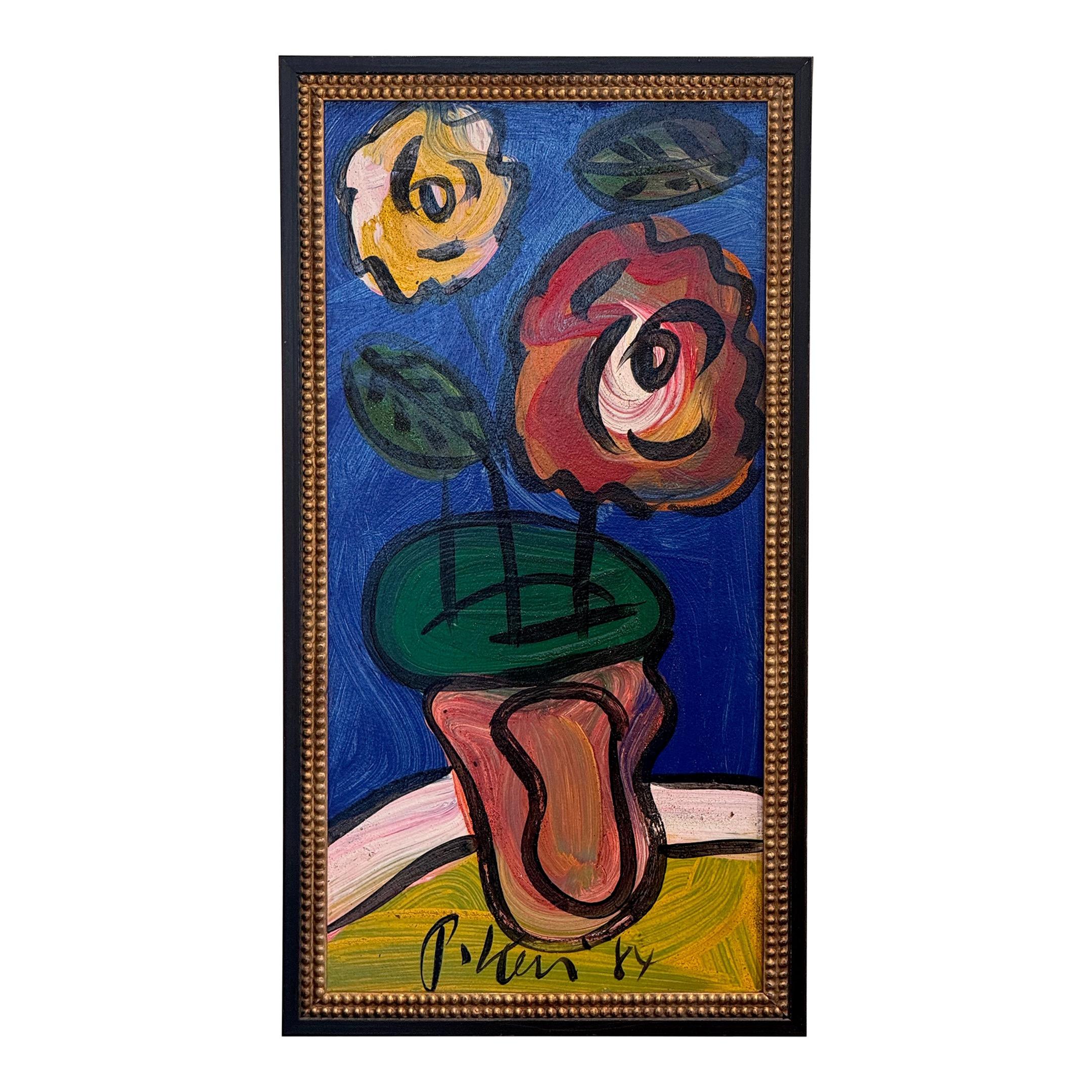 Peter Keil "Blumenvase" Gemälde im Angebot