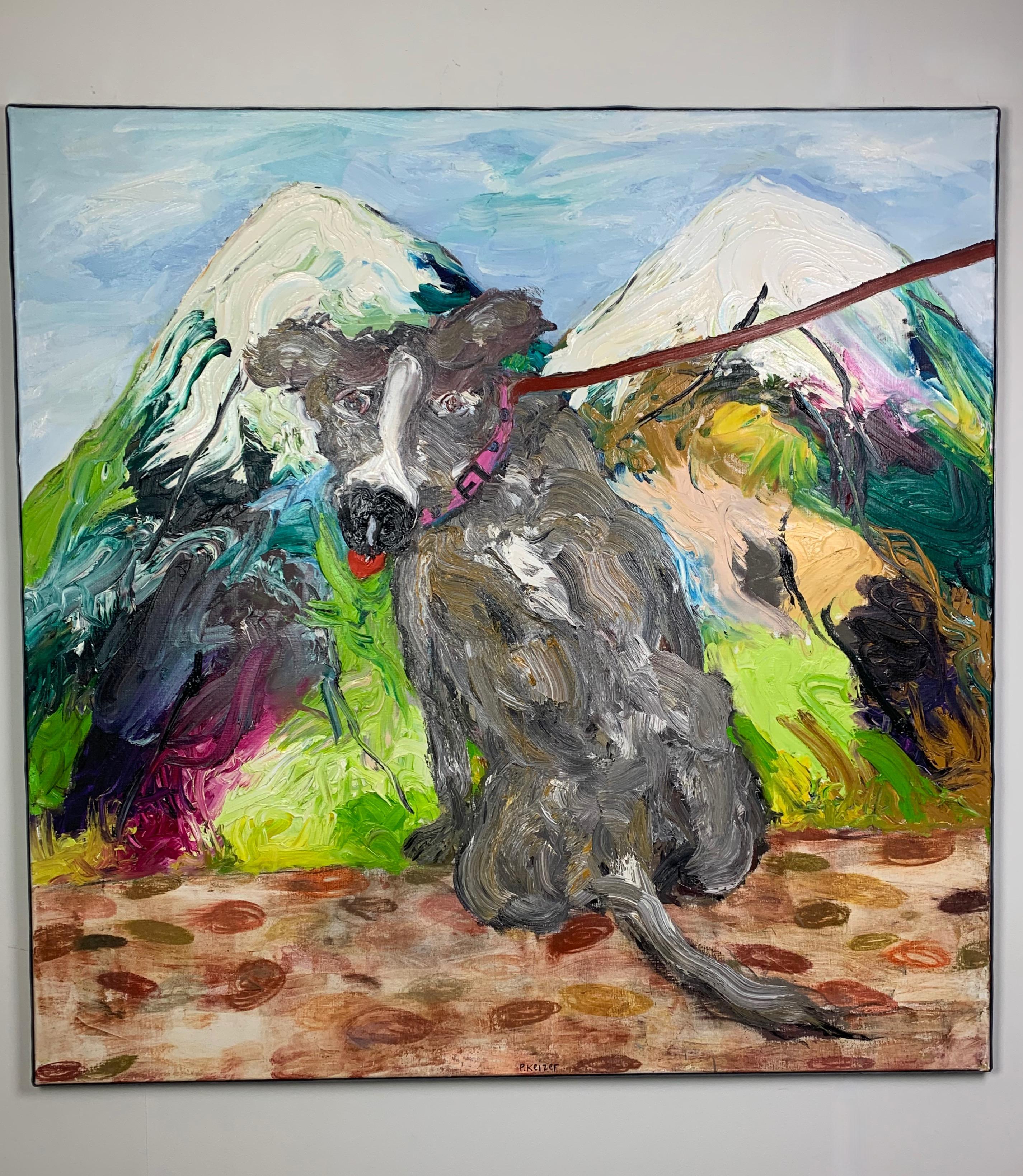 Peinture à l'huile sur toile « All the way », de Peter Keizer (53x 53), 2003 en vente 1
