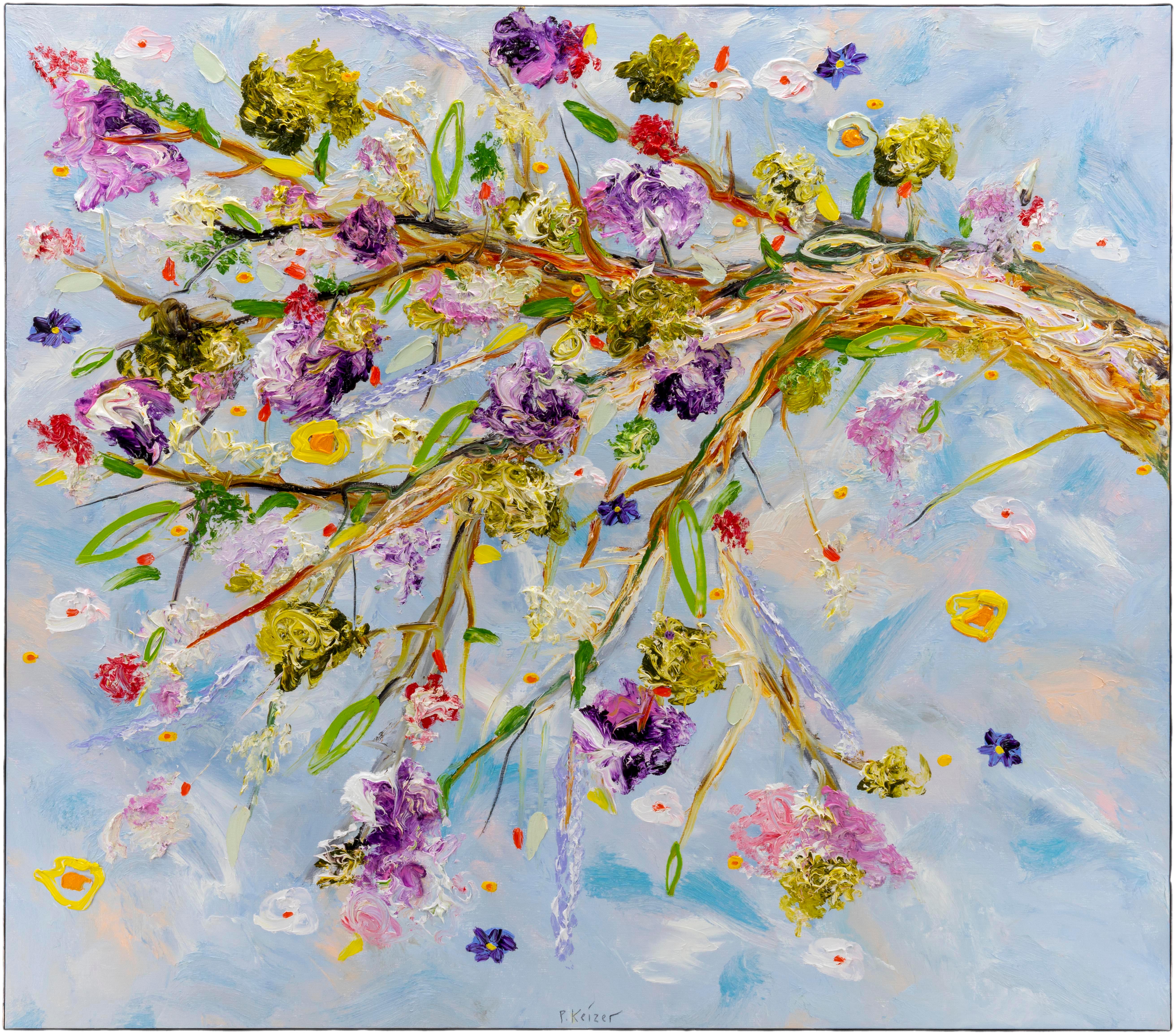 "Als ik kon vliegen" oil painting on canvas - Peter Keizer - Flowers, Nature