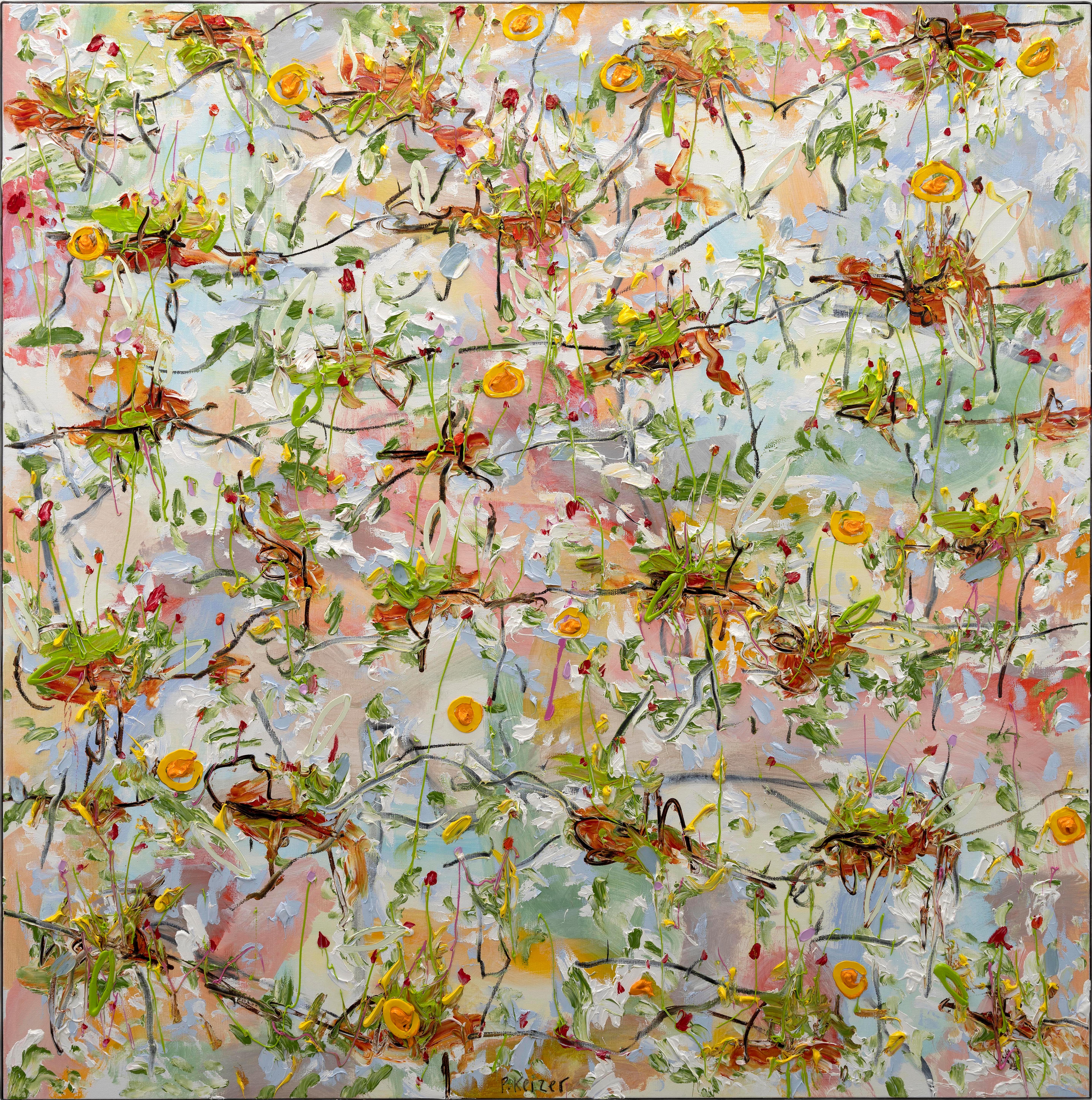 Peinture à l'huile sur toile « Change of season » de Peter Keizer - Fleurs, Nature