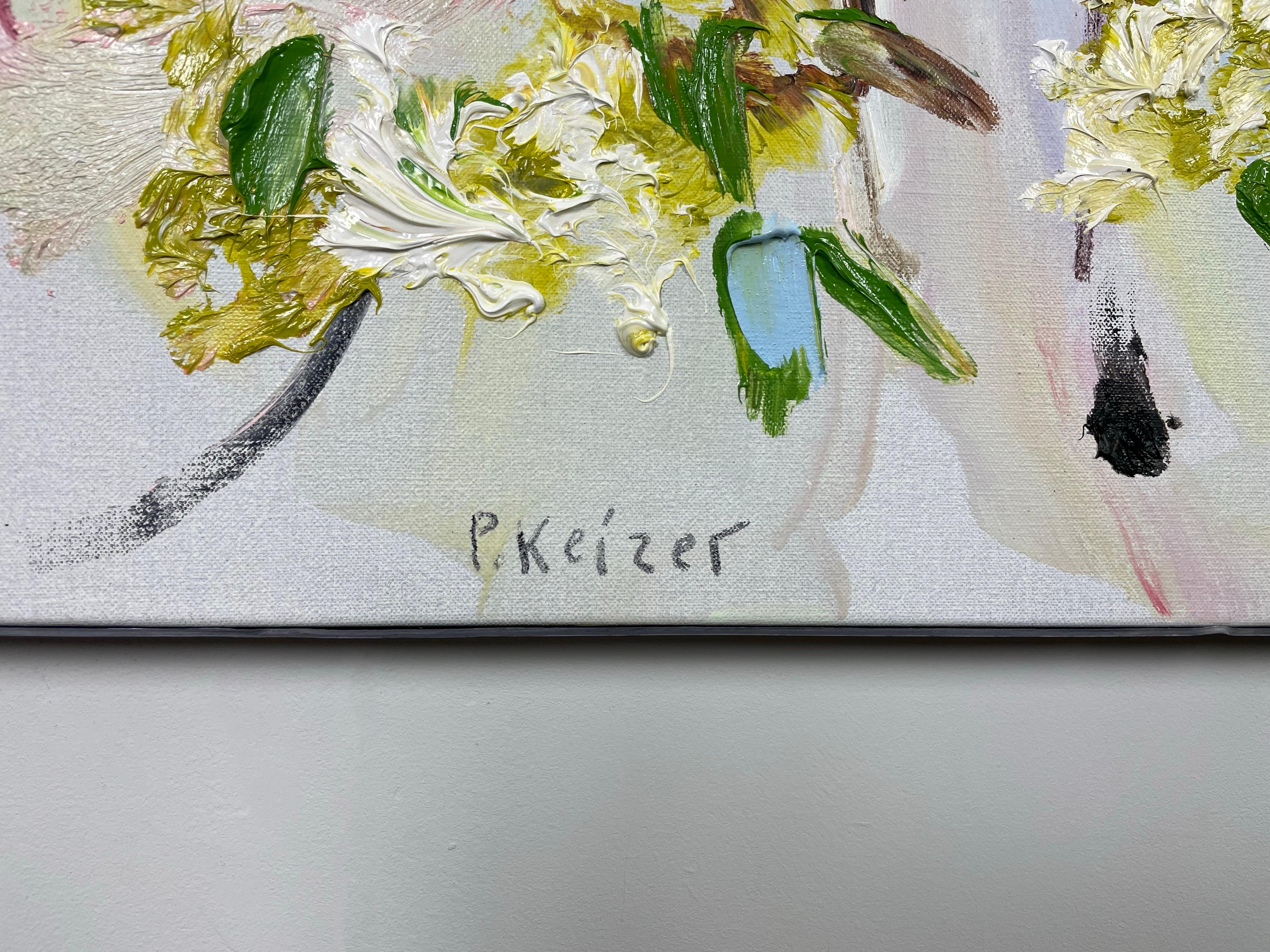 Zeitgenössisches Ölgemälde auf Leinwand - Peter Keizer - Blumen, Natur im Angebot 3