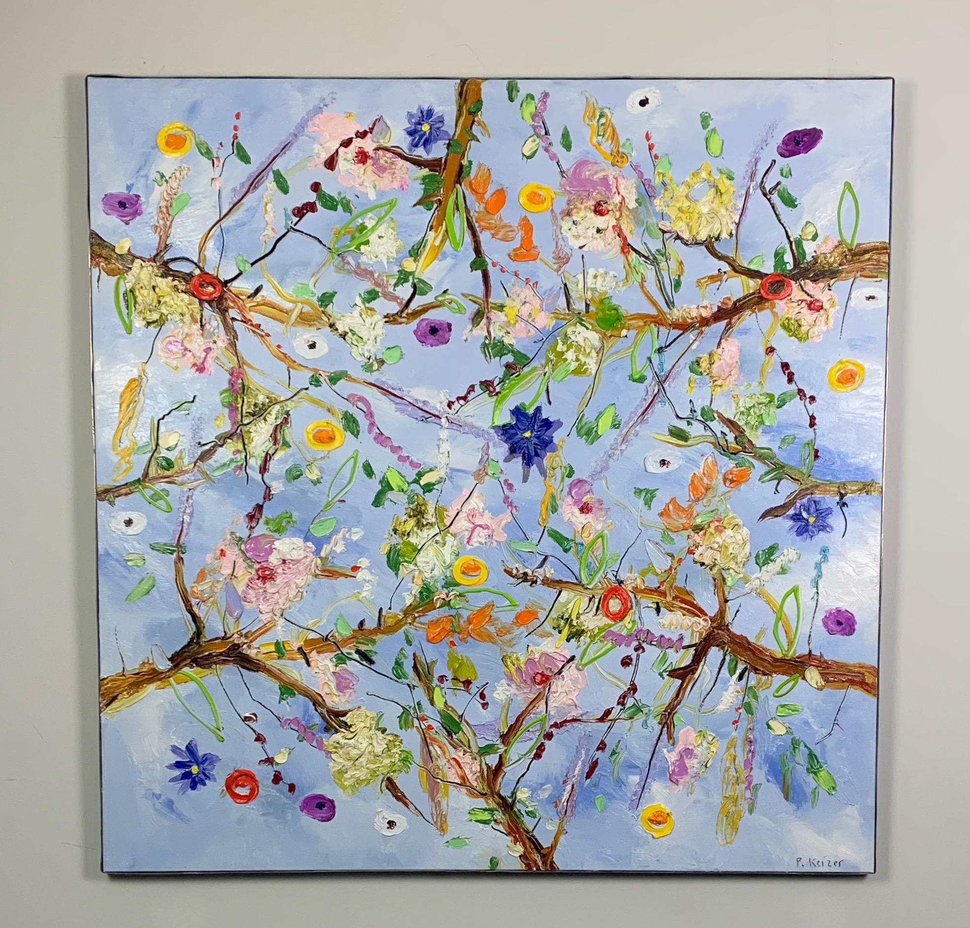 „From the fields“, Ölgemälde auf Leinwand, von Peter Keizer (47 x 47