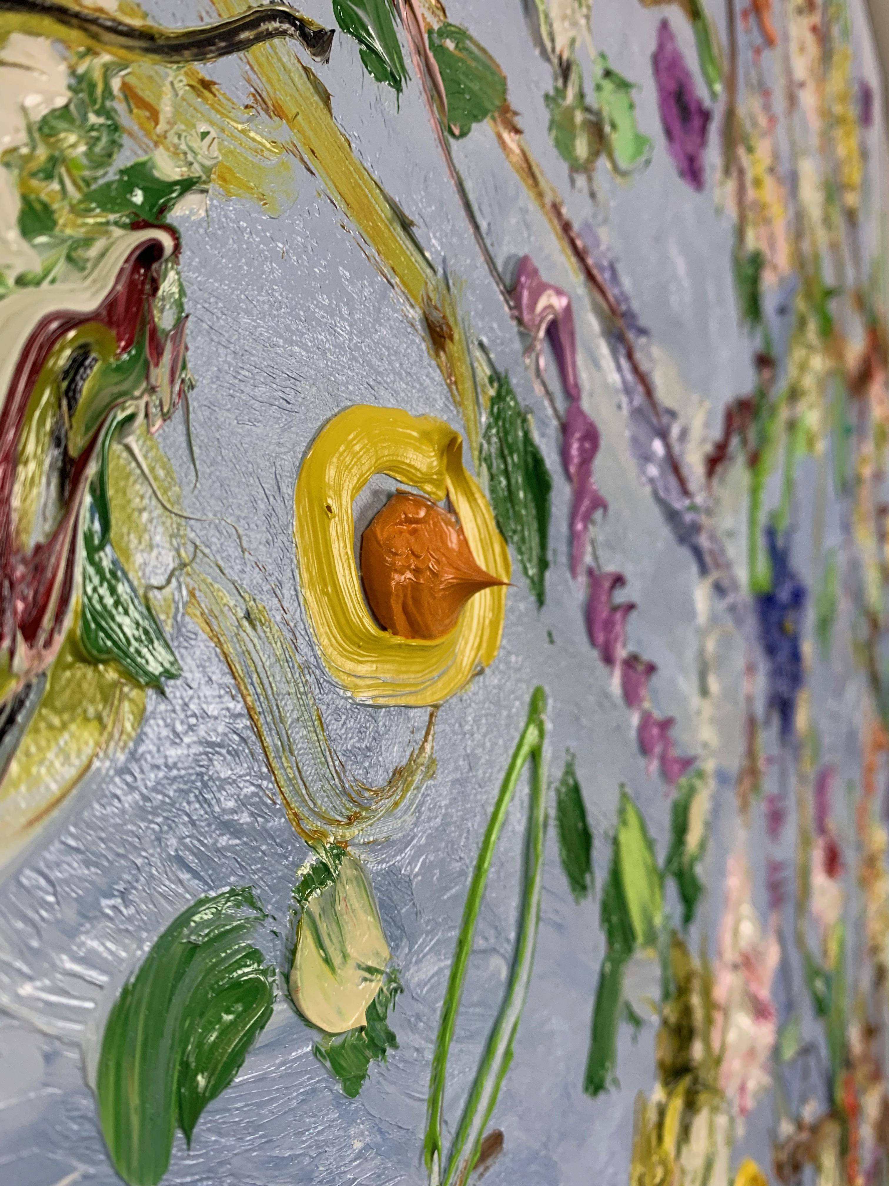 „From the fields“, Ölgemälde auf Leinwand, von Peter Keizer (47 x 47