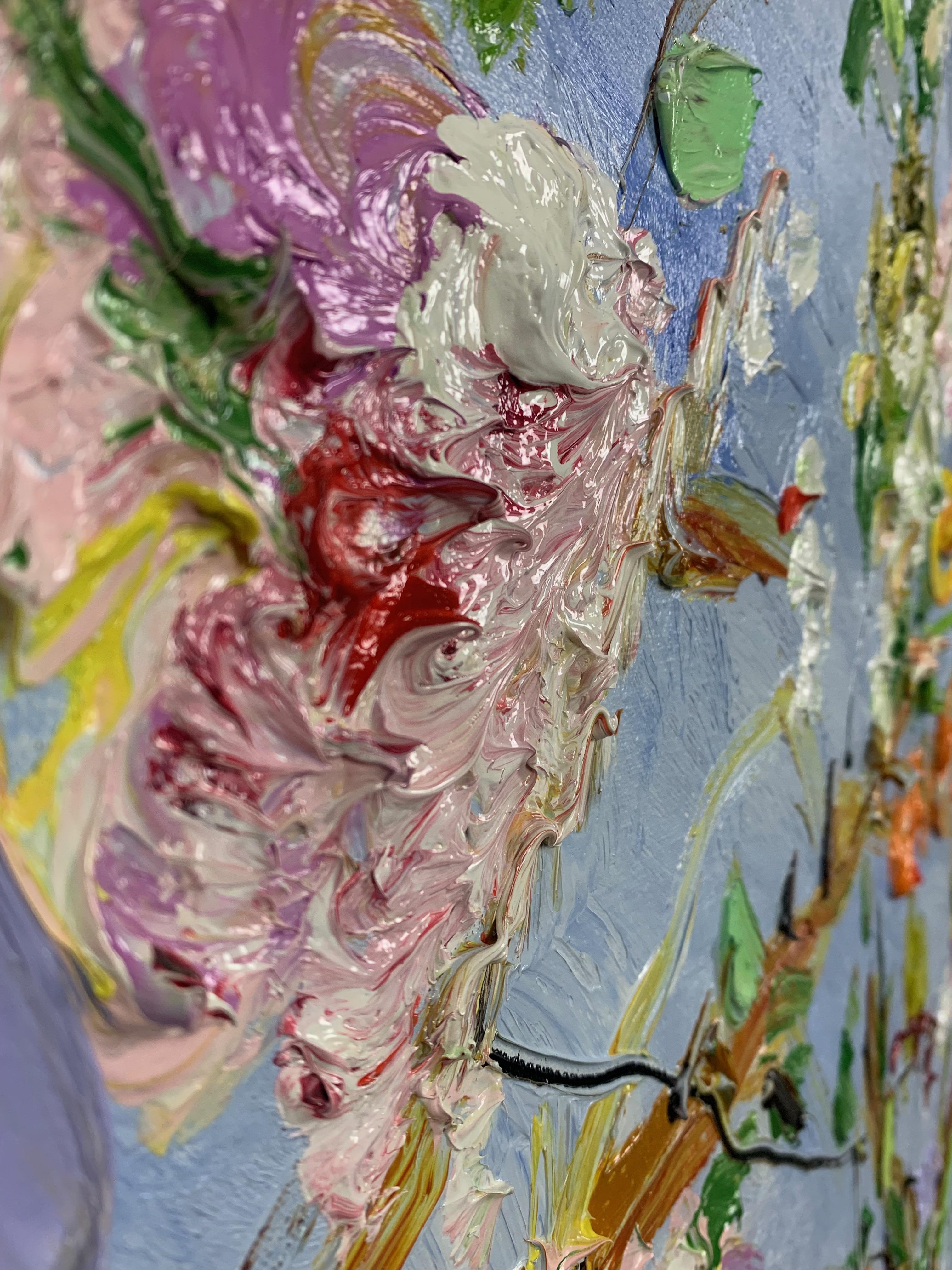 „From the fields“, Ölgemälde auf Leinwand, von Peter Keizer (47 x 47