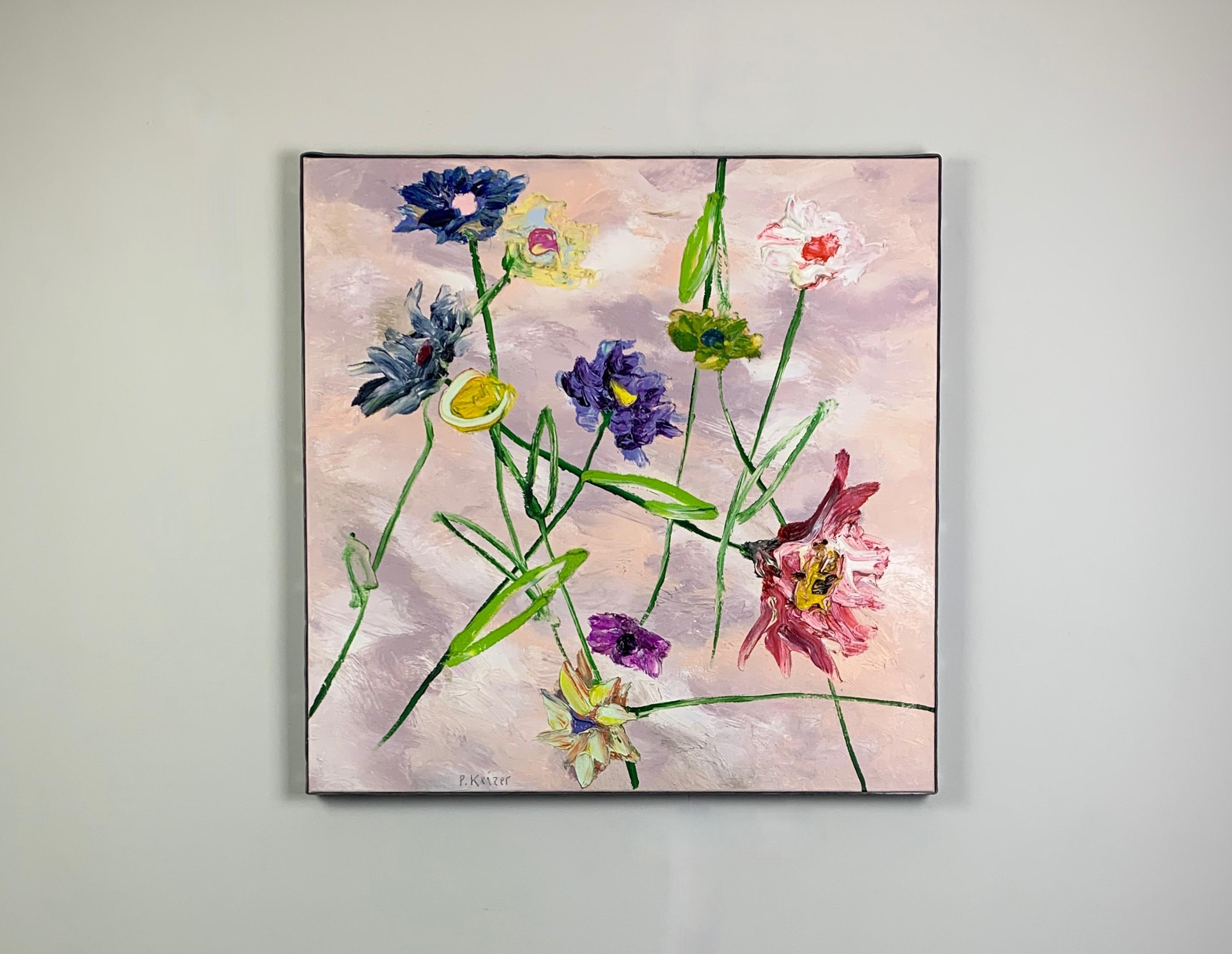 Peinture à l'huile sur toile « Going dutch » de Peter Keizer, 28 x 28 pouces, 2018 en vente 1
