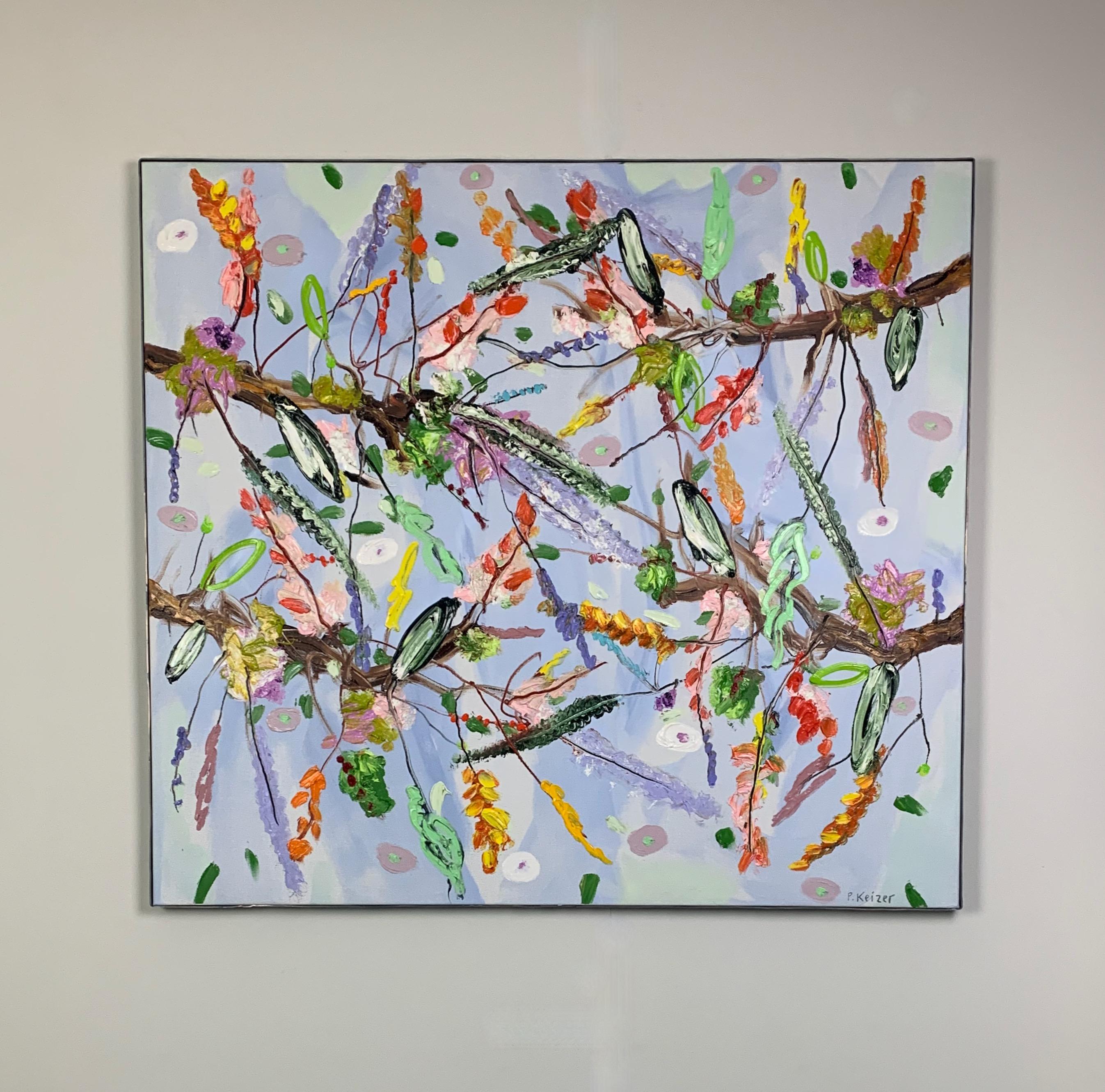 „Passing the treeline“, Ölgemälde auf Leinwand, von Peter Keizer (36 x 40