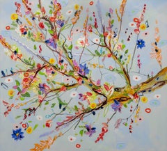Peinture à l'huile sur toile "Surplace" de Peter Keizer - Fleurs, Nature
