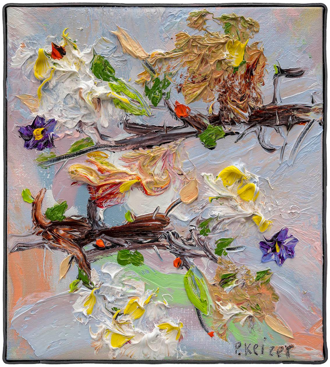 Together", Ölgemälde mit Blumen von Peter Keizer.

Peter Keizer ist ein niederländischer Maler und Bildhauer, geboren 1961. Er studierte an der Rijksakademie in Amsterdam und begann nach seinem Abschluss am Royal College of Art in London als