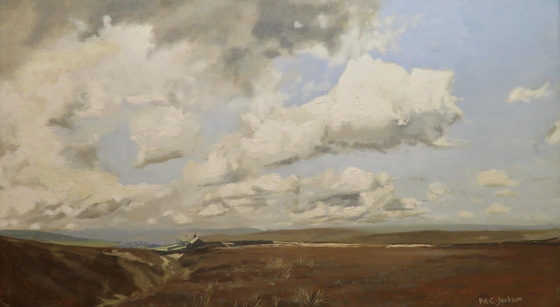 Beautiful Original late 20thC English Oil Painting YORKSHIRE MOORS LANDSCAPE 4