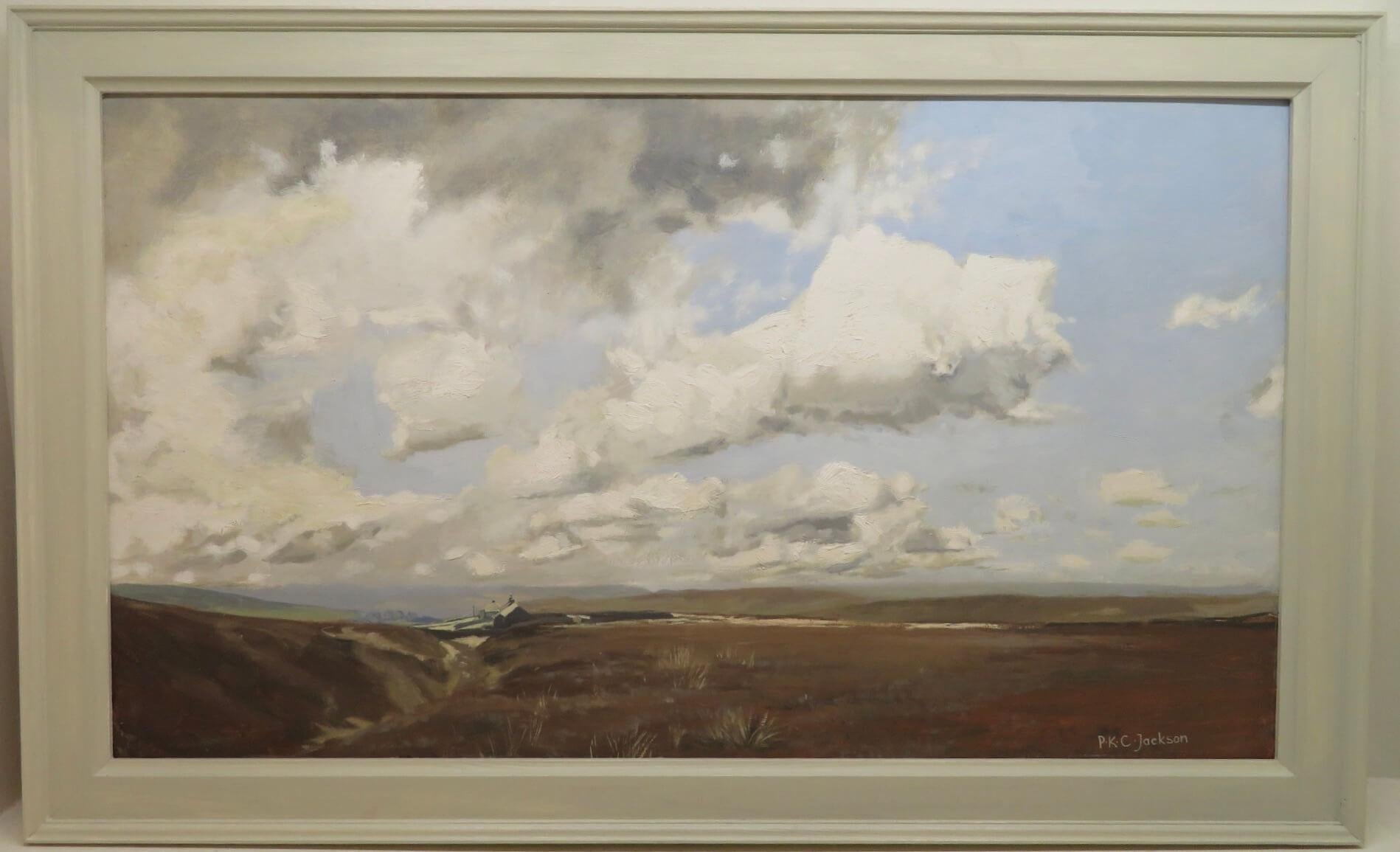 Beautiful Original late 20thC English Oil Painting YORKSHIRE MOORS LANDSCAPE 6