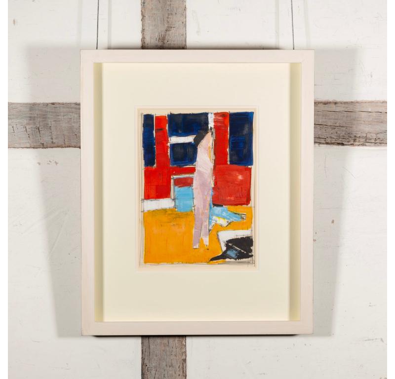 Figura in piedi, pittura a olio di Peter Kinley, anni '60 circa in vendita 1
