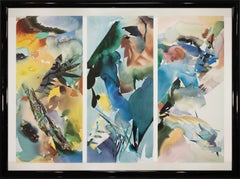 Peter Kitchell Palmathe Panther ABC Signiert Zeitgenössisches Abstraktes Aquarell 1988