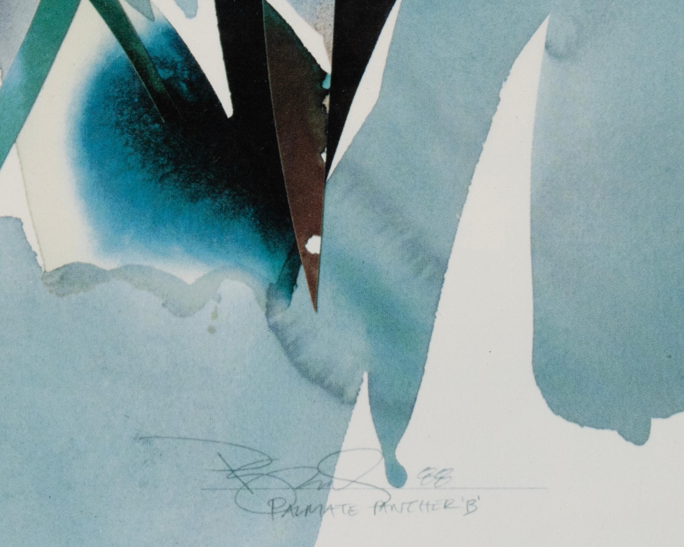 Peter Kitchell Palmathe Panther ABC Acuarela Abstracta Contemporánea Firmada 1988 en venta 3
