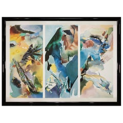 Peter Kitchell Palmathe Panther ABC Acquerello astratto contemporaneo firmato 1988
