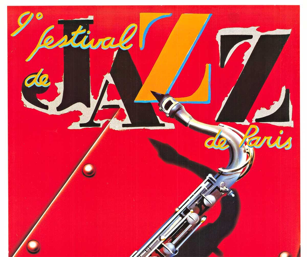Original Festival de Jazz de Paris 1988 vintage Musik Poster – Print von Peter Klasen