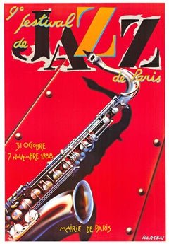Original Festival de Jazz de Paris 1988 vintage music poster