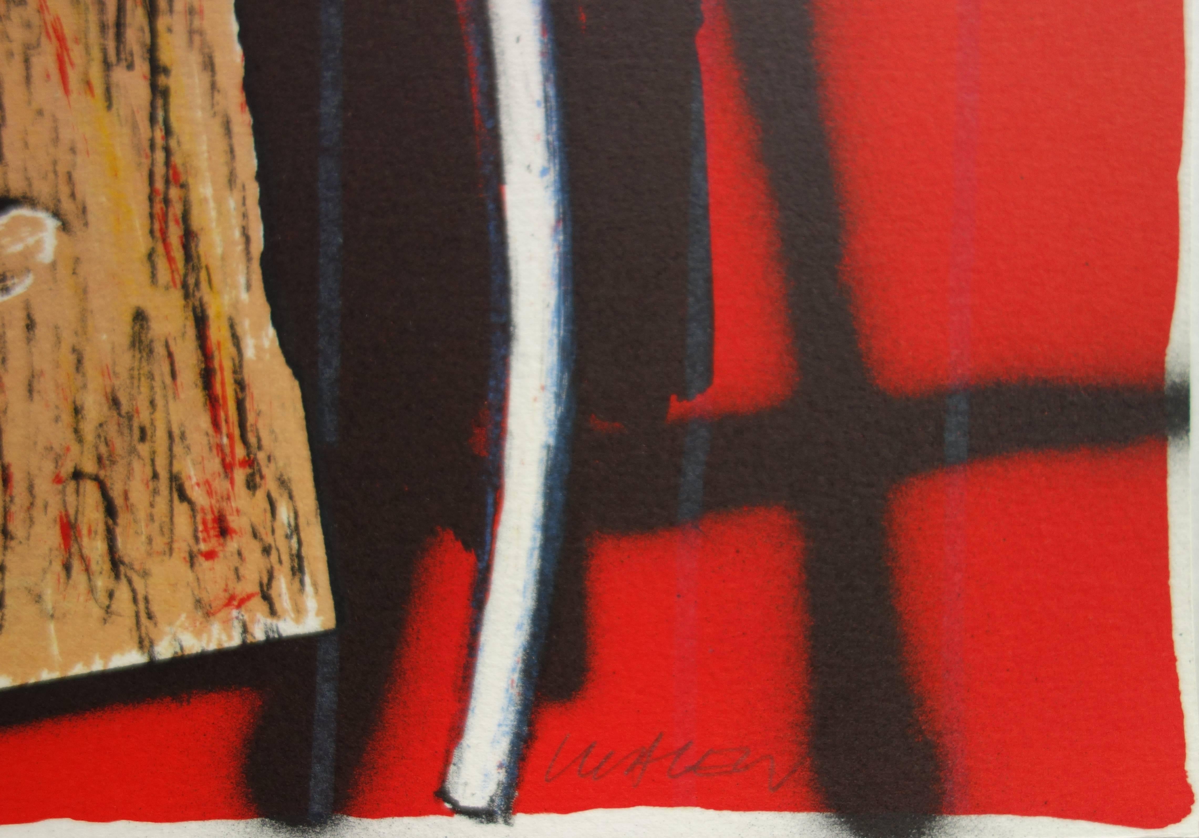 Restricted Area - Original Handsigned lithograph / 99ex - Print by Peter Klasen