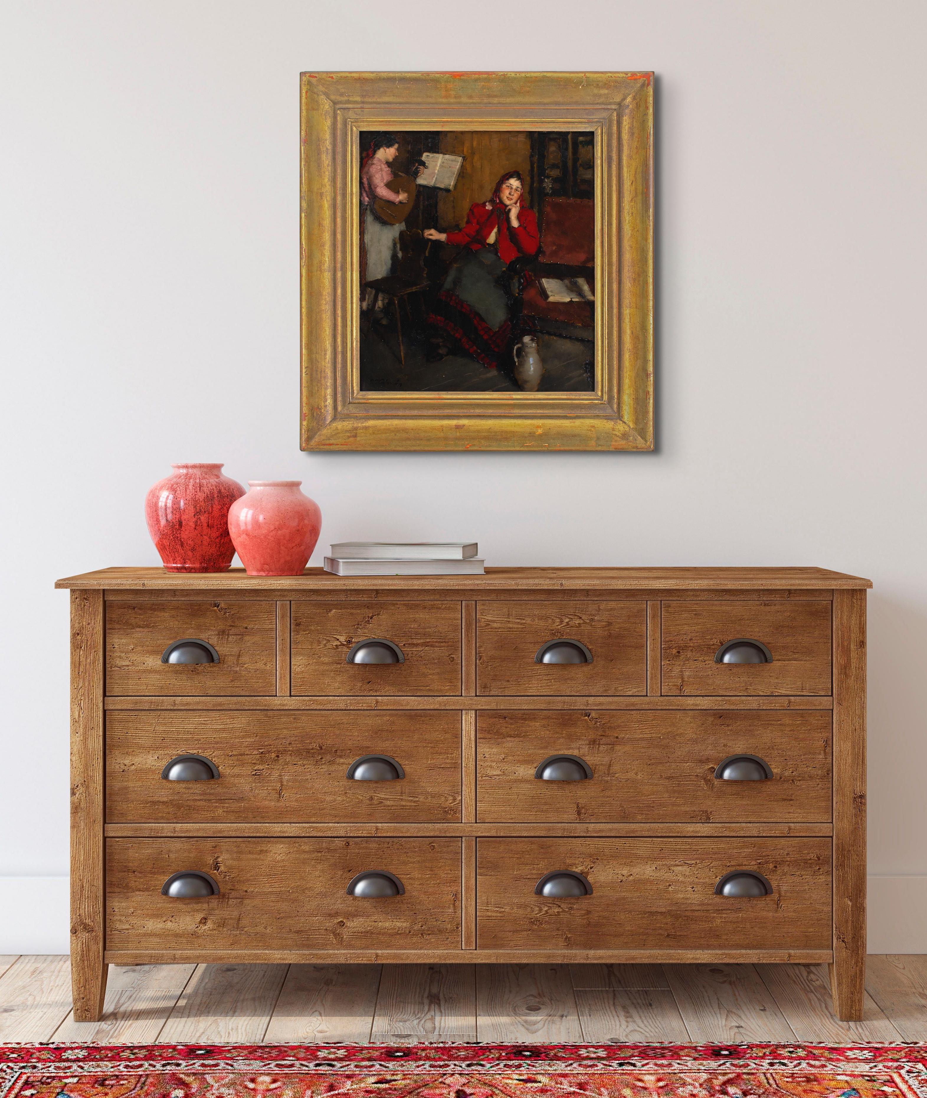 Peter Kálmán, La lezione di musica, Pittura a olio 3